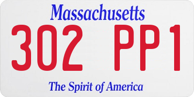 MA license plate 302PP1