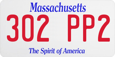 MA license plate 302PP2