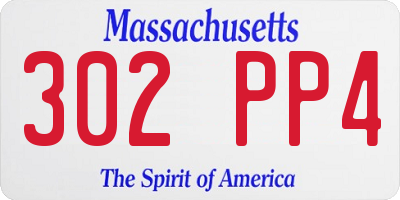 MA license plate 302PP4