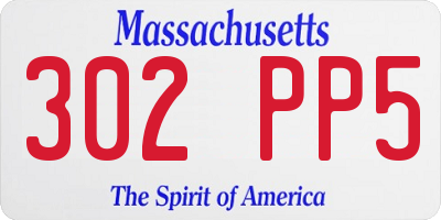 MA license plate 302PP5