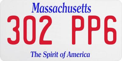 MA license plate 302PP6