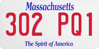 MA license plate 302PQ1
