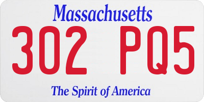 MA license plate 302PQ5