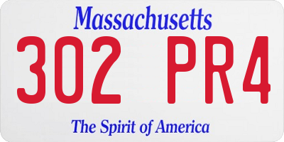 MA license plate 302PR4
