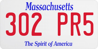 MA license plate 302PR5
