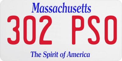 MA license plate 302PS0