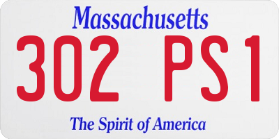 MA license plate 302PS1
