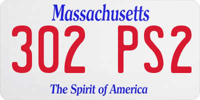 MA license plate 302PS2