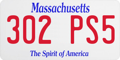 MA license plate 302PS5