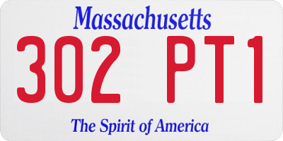 MA license plate 302PT1
