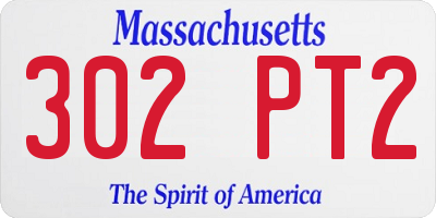 MA license plate 302PT2