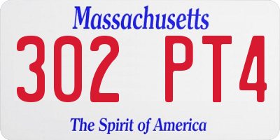 MA license plate 302PT4