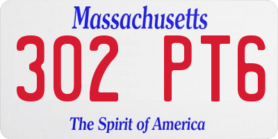 MA license plate 302PT6