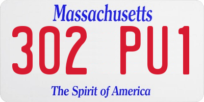 MA license plate 302PU1