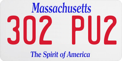 MA license plate 302PU2