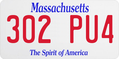 MA license plate 302PU4