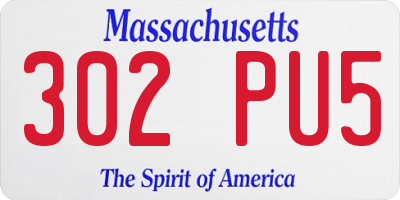 MA license plate 302PU5