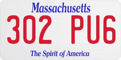 MA license plate 302PU6
