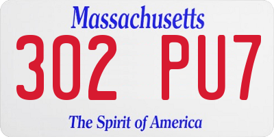 MA license plate 302PU7