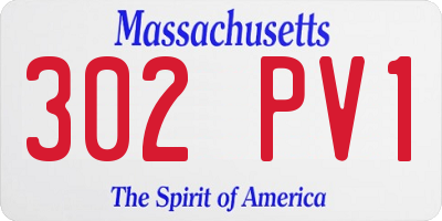 MA license plate 302PV1