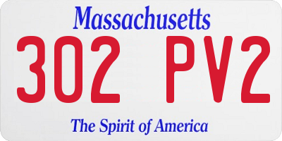 MA license plate 302PV2
