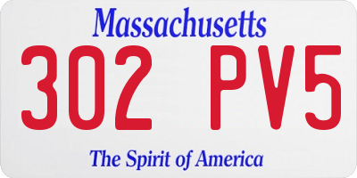 MA license plate 302PV5