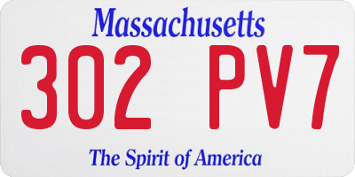 MA license plate 302PV7