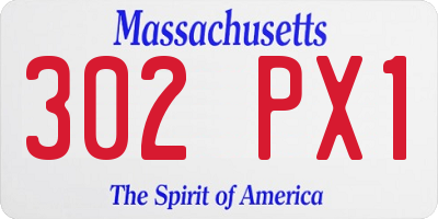 MA license plate 302PX1