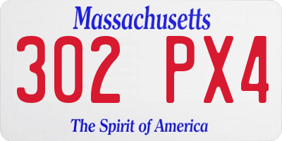 MA license plate 302PX4
