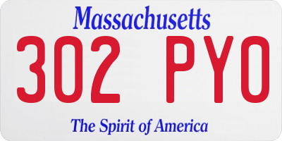 MA license plate 302PY0