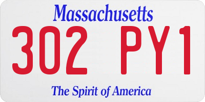 MA license plate 302PY1