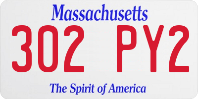 MA license plate 302PY2