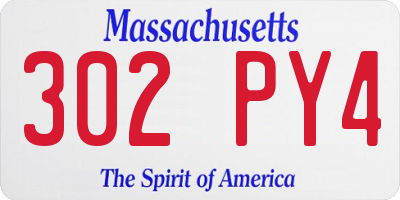 MA license plate 302PY4