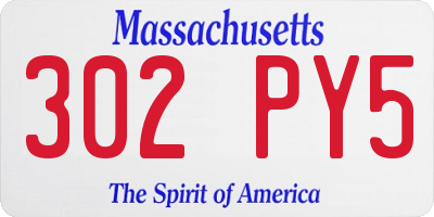 MA license plate 302PY5