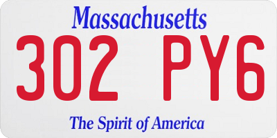 MA license plate 302PY6