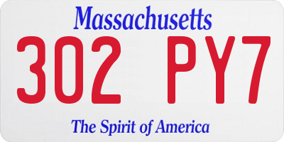 MA license plate 302PY7