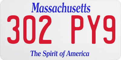 MA license plate 302PY9