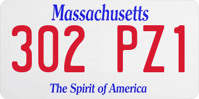 MA license plate 302PZ1