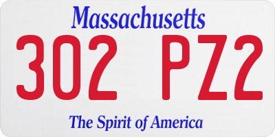 MA license plate 302PZ2