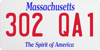MA license plate 302QA1