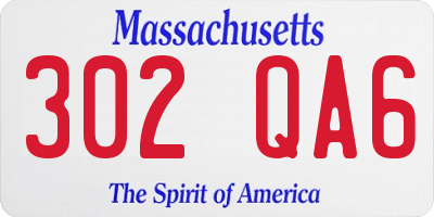 MA license plate 302QA6