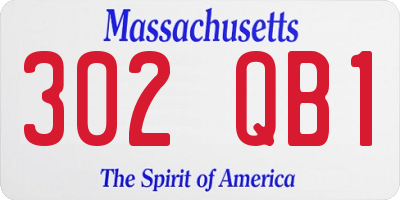 MA license plate 302QB1