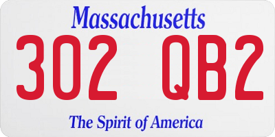 MA license plate 302QB2