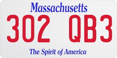 MA license plate 302QB3