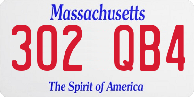 MA license plate 302QB4