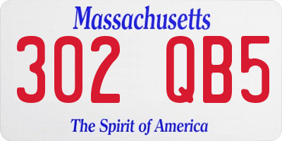 MA license plate 302QB5