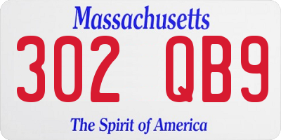 MA license plate 302QB9