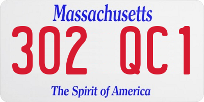 MA license plate 302QC1