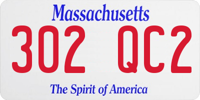 MA license plate 302QC2