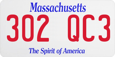 MA license plate 302QC3
